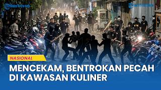 Tense! Two groups of residents clash in Jakarta's culinary district.