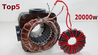 Top5 powerful electric free energy generator copper coil 100% Self Running Using By Magnetic gear
