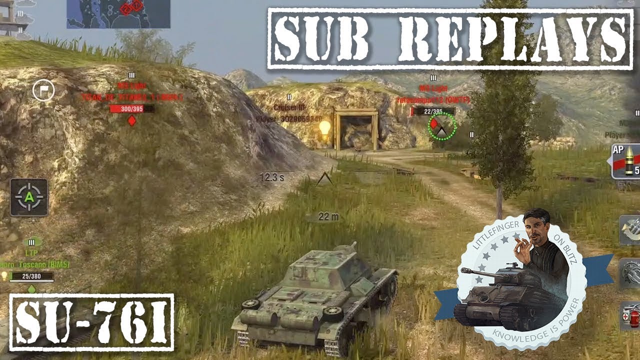 wotblitz Sub Replay SU76i 7 kill battle MASTERY ||WOT Blitz||