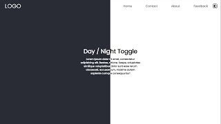Theme Dark and Light Toggle Animation with html / css/ js