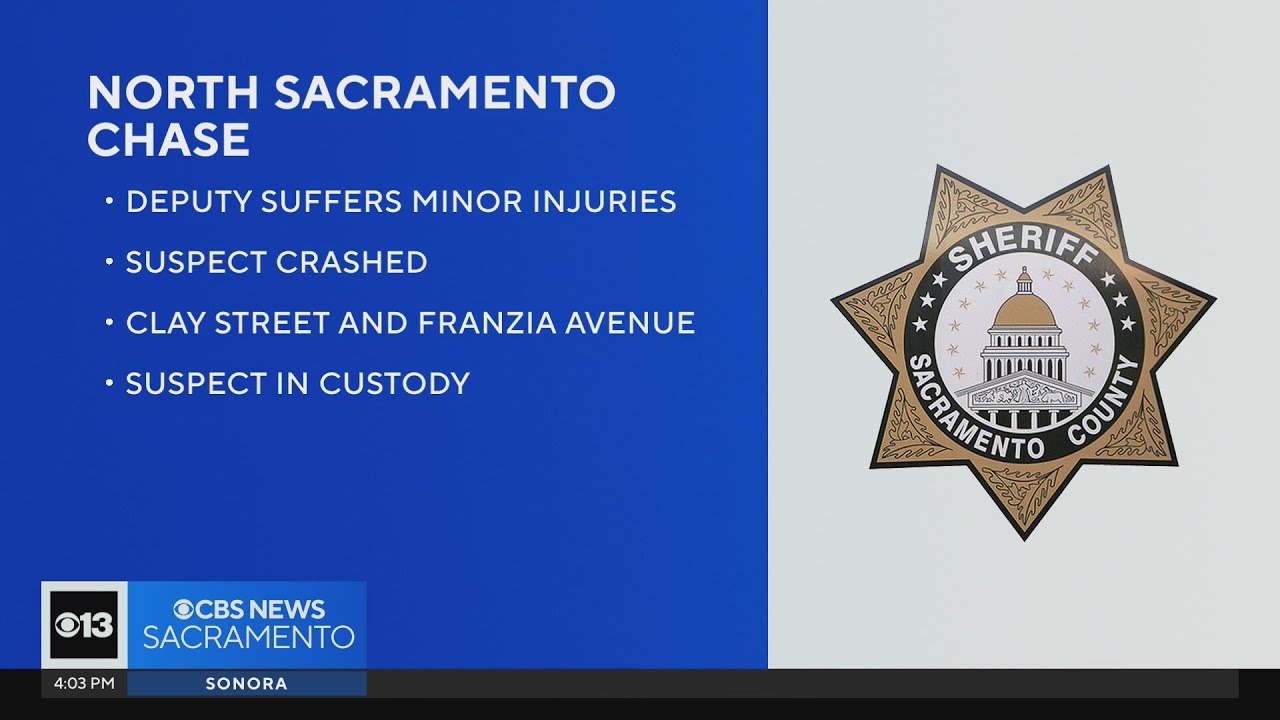 Deputy injured in pursuit of suspect in north Sacramento - YouTube