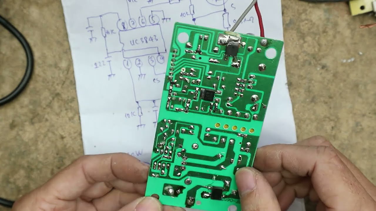 Sửa bộ sạc acquy 12V IC 3843 kích mosfet - youtube