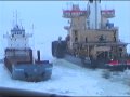 M/S Rautaruukki being assisted by icebreakers Oden and Otso