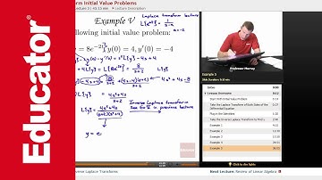Differential Equations: Laplace Transform Initial Value Problems