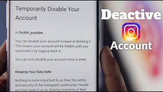 How to- Temporarily Deactivate Instagram Account!