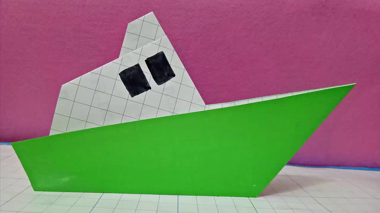Diy origami a paper steam ship/easy fold for kid/how to make paper