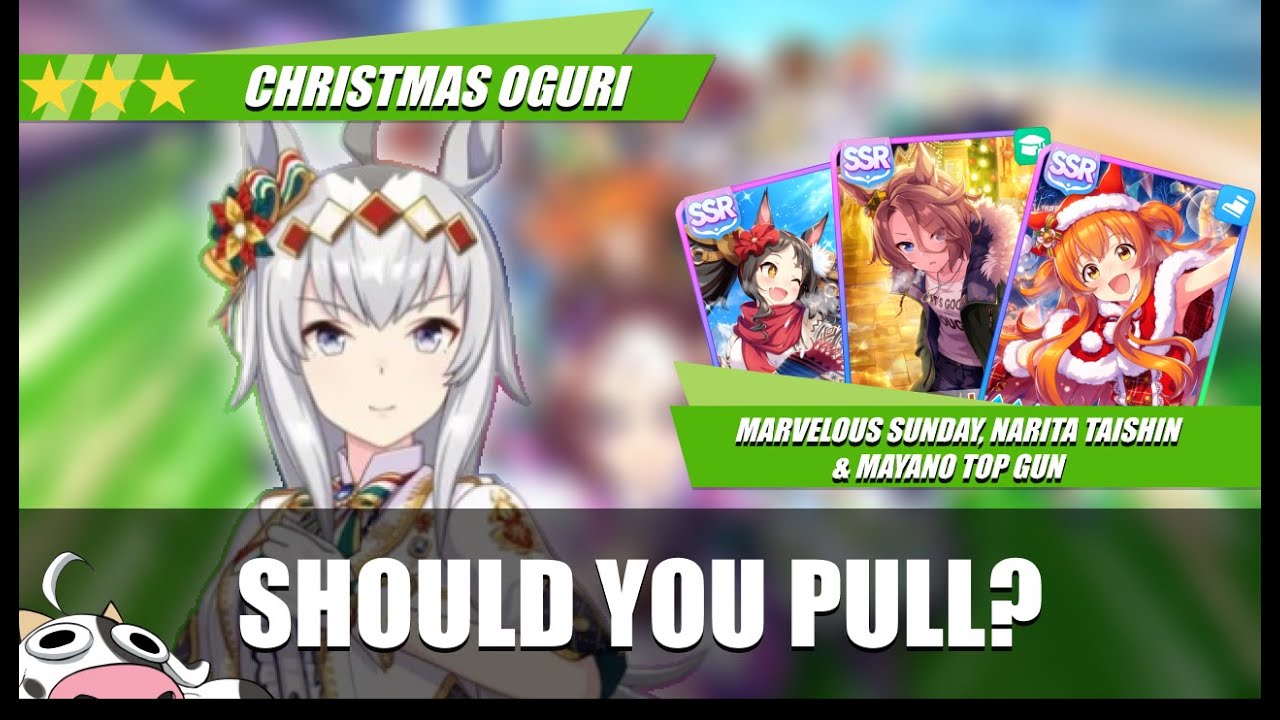 [Umamusume] Christmas Oguri, Marvelous Sunday SSR, Narita Taishin SSR & Mayano SSR Banner Review
