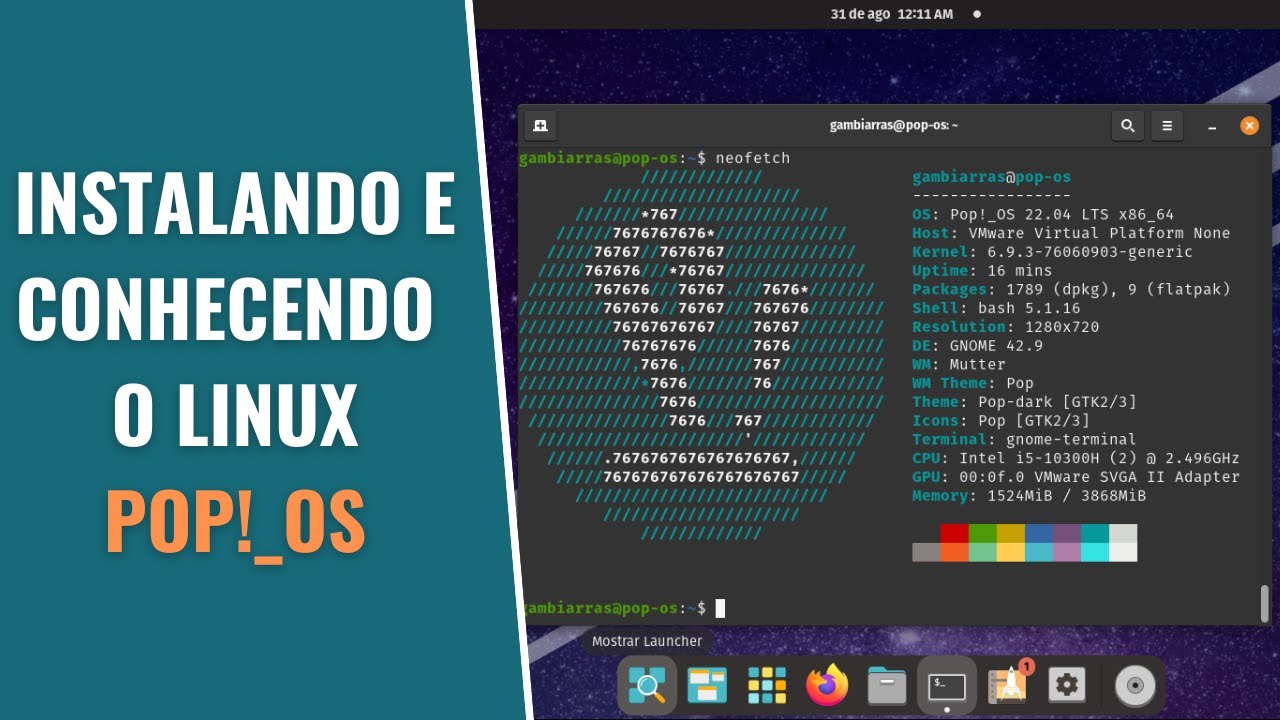 Instalação do Linux POP!_OS e Primeiras Impressões - YouTube