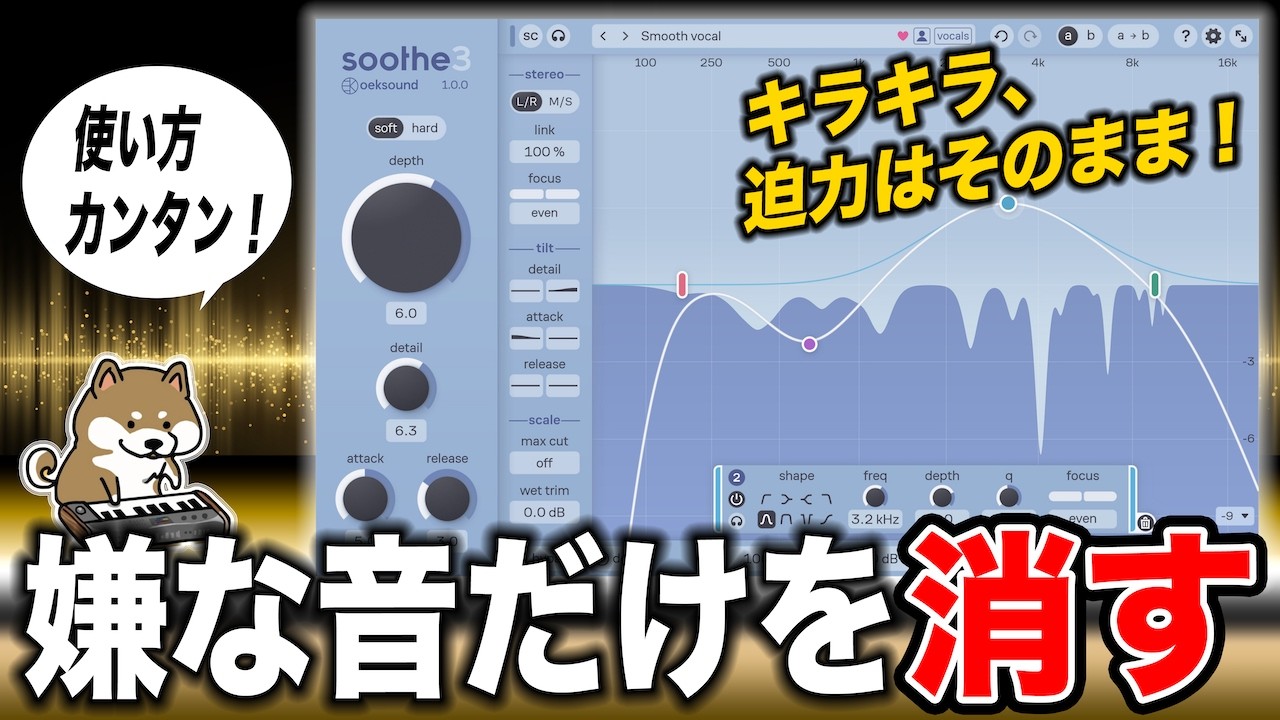 キンキン、モコモコだけ消して美味しい部分を残す！OekSound Soothe 3
