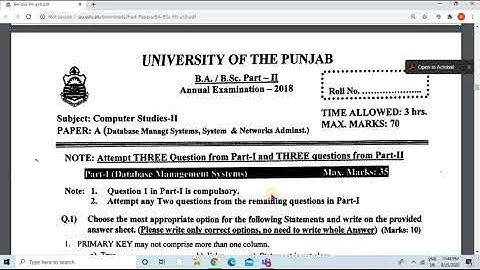 Computer 2 Past Paper Solution | BA BSc Computer Part 2 Punjab University