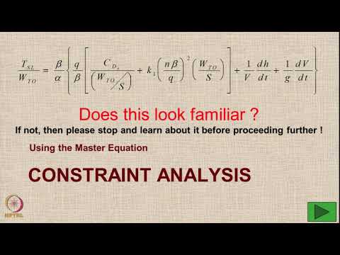 Lecture 65 : Tutorial on Constraint Analysis of Military Aicraft- Part 01