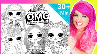 Coloring L.O.L. Surprise! O.M.G. Dolls Coloring Pages | Lady Diva, Swag, Neonlicious & Royal Bee
