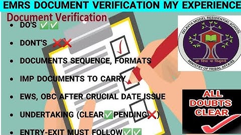 EMRS DOCUMENT VERIFICATION | ALL DOUBTS CLEAR | UNDERTAKING | CRUCIAL DATE ISSUE