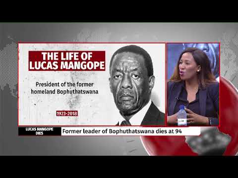 Prime discussion Condolences pour in for controversial leader Lucas Mangope
