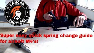 Airsoft M4 Quick spring change guide - Easy spring replacement for any airsoft M4!