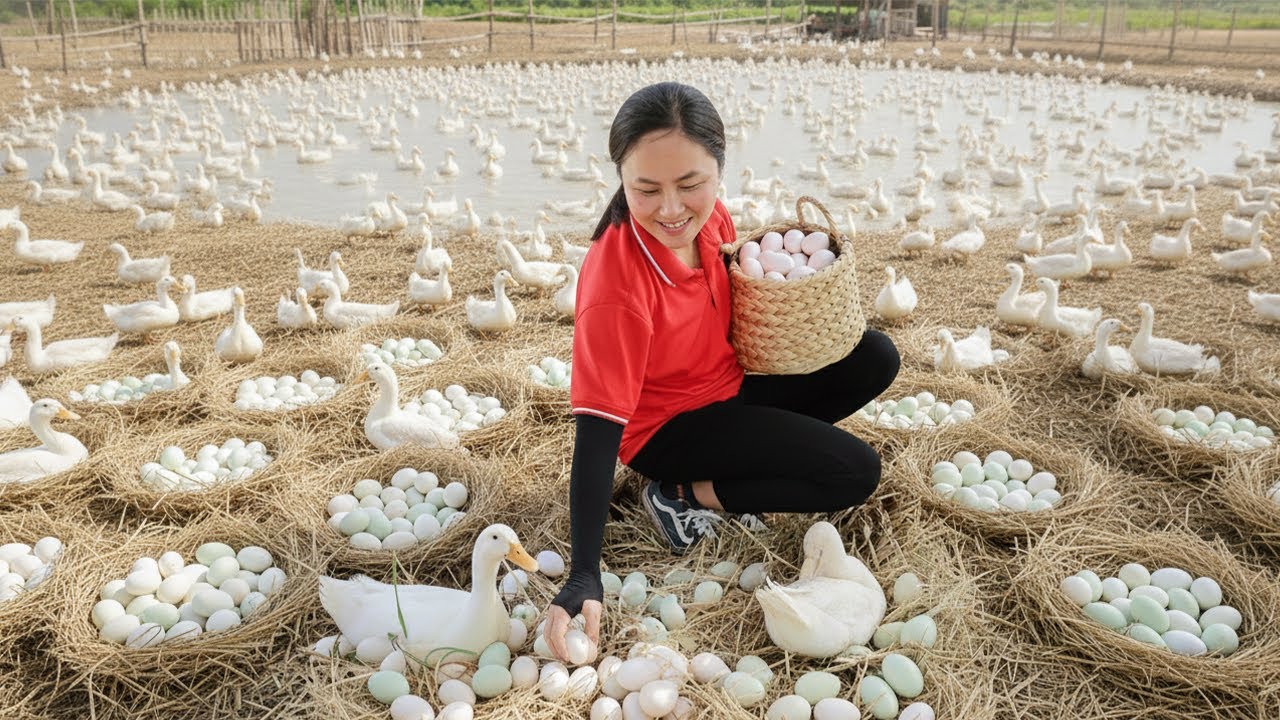 Harvest Many Eggs On The Duck Farm Go To Market Sell | Emma Daily Life
