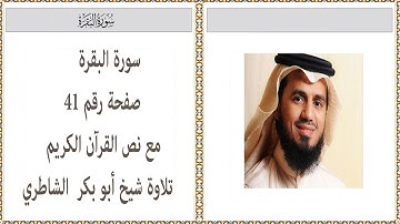 القرآن الكريم - صفحة رقم  41  - سورة البقرة - تلاوة  شيخ أبو بكر الشاطري