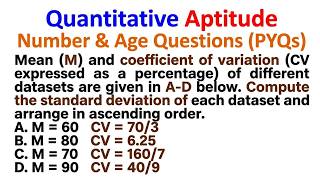 Mean (M) and coefficient of variation (CV expressed as a percentage) of different datasets are