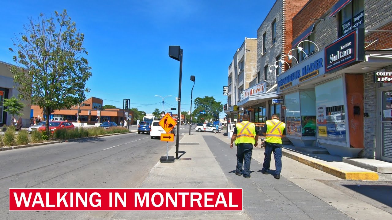 Montreal Walking Tour in Saint-Laurent Borough on Decarie Blvd July 2020