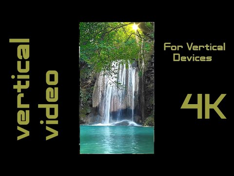 4k Video - Beautiful Aesthetic Waterfall - Vertical Video 