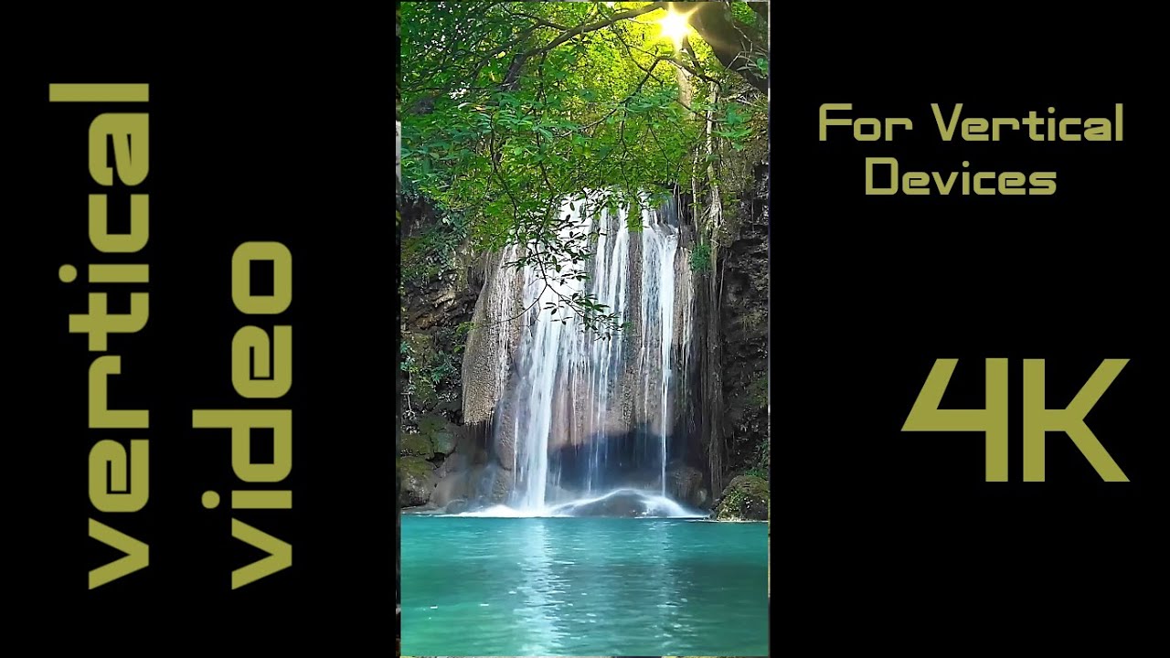 4k Video - Beautiful Aesthetic Waterfall - Vertical Video 