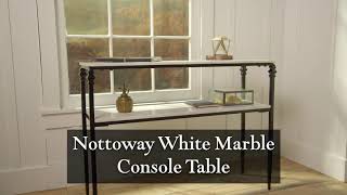 Nottoway White Marble Indoor/Outdoor Console Table