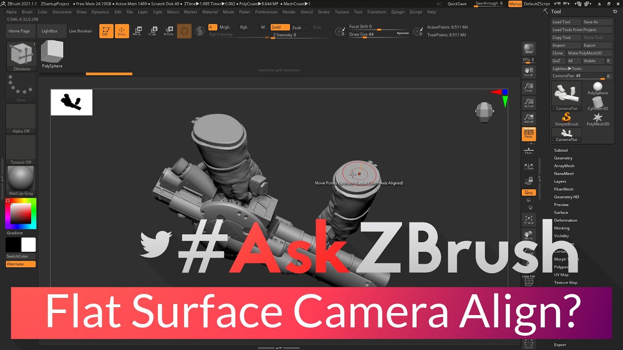 zbrush align camera to normal