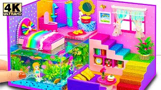 Build Most Beautiful Aquarium House with Bedroom above Underground Fish Tank ❤️ DIY Miniature House