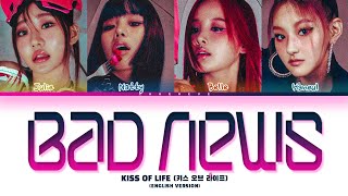 KISS OF LIFE Bad News (English Ver.) Lyrics (Color Coded Lyrics) Resimi