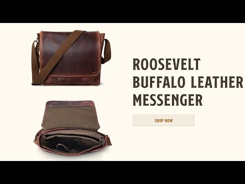 Roosevelt Buffalo Leather Satchel Messenger Bag | Dark Oak