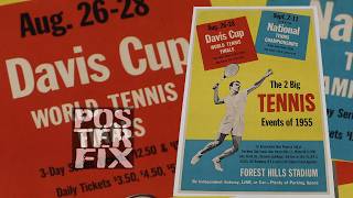 Linen Backing a FOREST HILLS - TENNIS Poster from 1955 Linen Backing a FOREST HILLS - TENNIS Poster from 1955