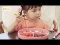 [Edison] Self Suction Food Tray / Silicon Spoon & Fork EN ver.