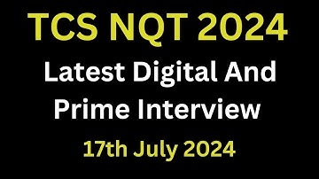 17th july 2024 Latest TCS Digital And Prime Interview Experience | CS/IT Questions asked | TCS 2024
