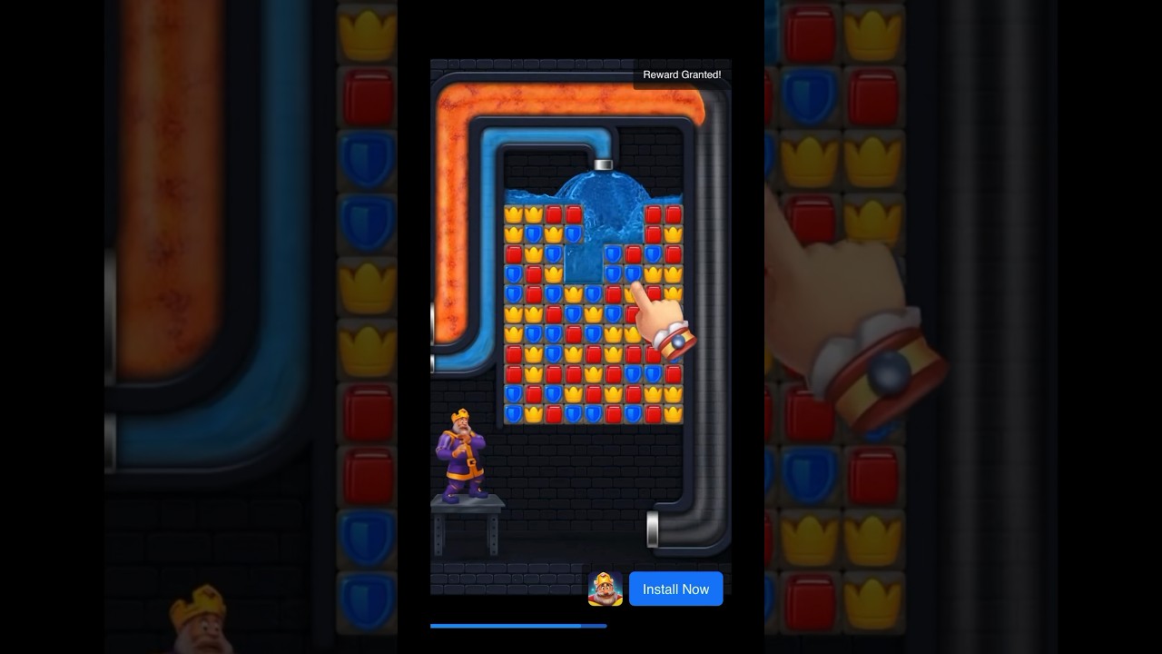 Royal match new ad. Mini game -100 save king from lava 