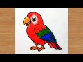 How To Draw A Macaw Parrot 🦜 Easy | Step By Step Drawing Tutorial | Art Tutorial | Art Is My Soul🤗