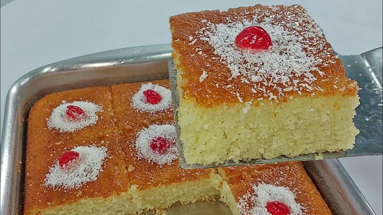 الذ واخف كيك في الدنيا 😍(كيك البسبوسه) الهاشه في الخلاط في 5دقايق😍وهقولك علي سر نجاحها فخطوه واحده