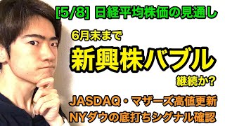 [5/8] 日経平均株価の見通し：６月末まで新興株バブル継続か？