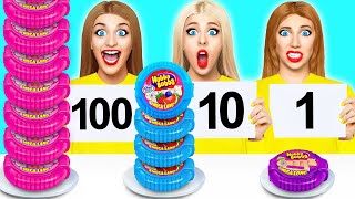 100 खाद्य परतें चुनौती Multi DO Food Challenge