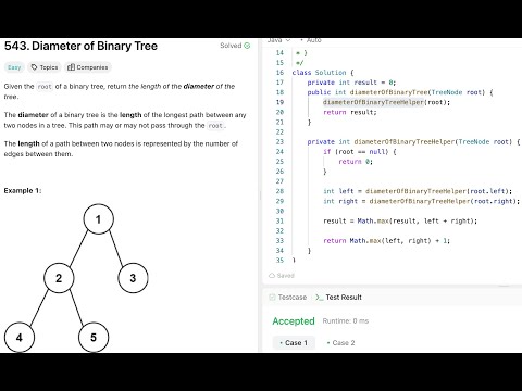 LeetCode: 543. Diameter of Binary Tree (Golang & Java)