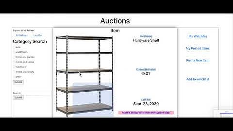 CS50 Project 2, Commerce - Auction App