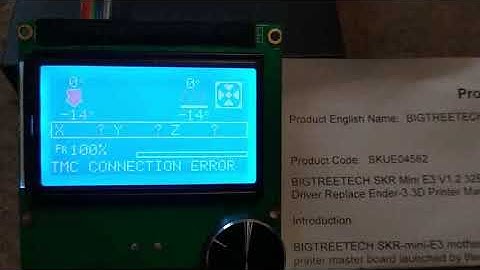 BTT SKR Mini E3 V1.2 TMC Connection Error