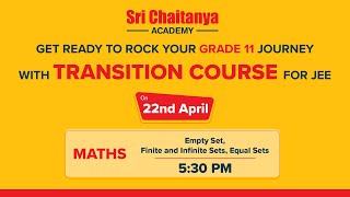 Empty Set, Finite and Infinite Sets, Equal Sets | Class 11 Math | Transition Course For JEE | LIVE