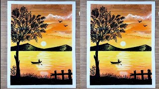 Beautiful Scenery With Soft Pastel Colour Drawing For Beginners Step By Step