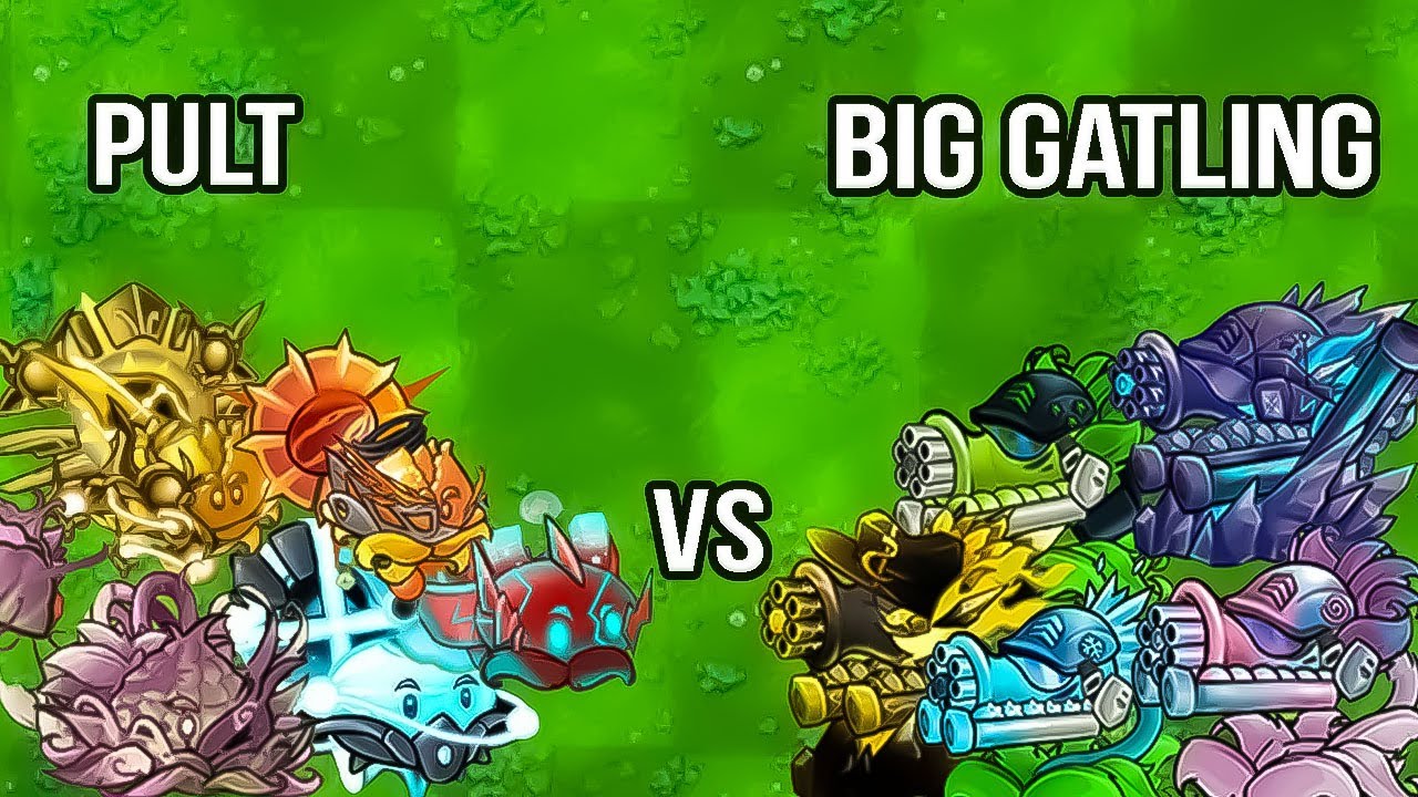 PVZ 1 Fusion 2.8 Challenge!! Team PULT VS Team GATLING VS All Zombies ...