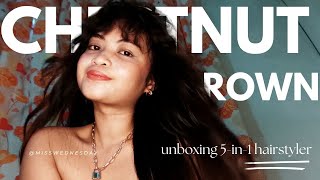 DIY CHESTNUT BROWN HAIR COLOR + Unboxing 5-in-1 Hairstyler (Honest Review) | miss wednesday