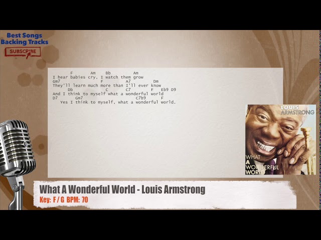 What A Wonderful World - Louis Armstrong Vocal Backing Track with chords and lyrics Chords ...