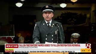 Names of fallen firefighters added to memorial