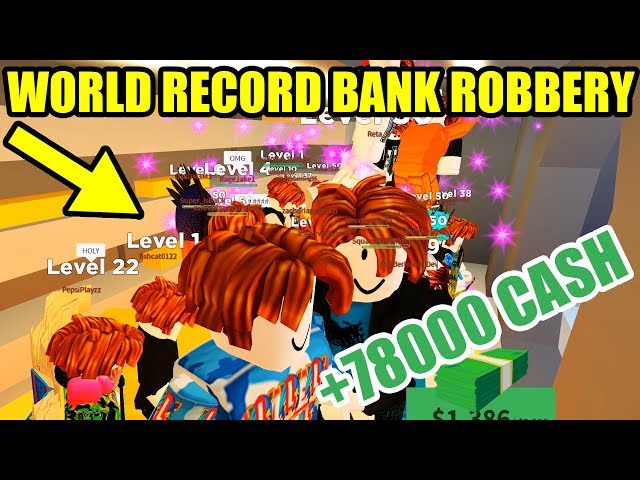 World Record Jailbreak Bank Robbery Roblox Jailbreak Youtube - 25 bacon hairs crash the entire server roblox jailbreak youtube