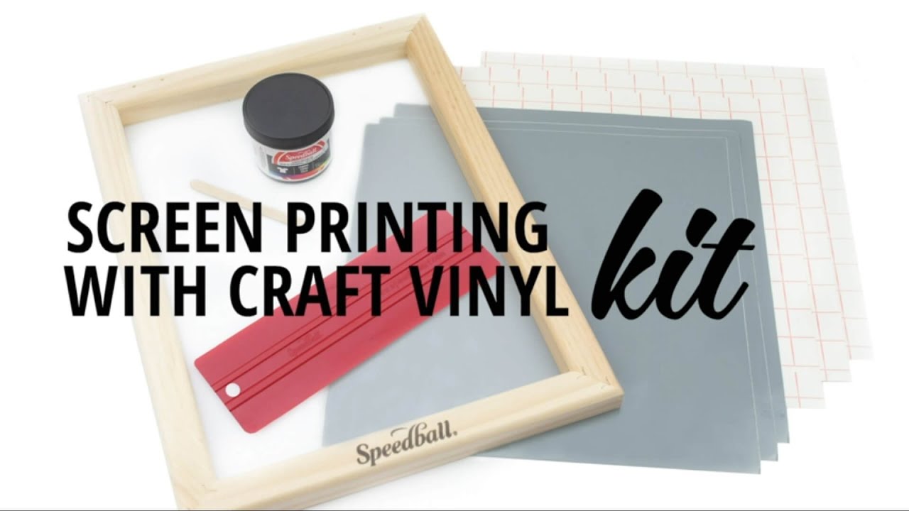 Speedball Beginner Screen Printing Craft Vinyl Kit Use with Cutting Machine  to Easily Print Custom T-Shirts and Home Decor