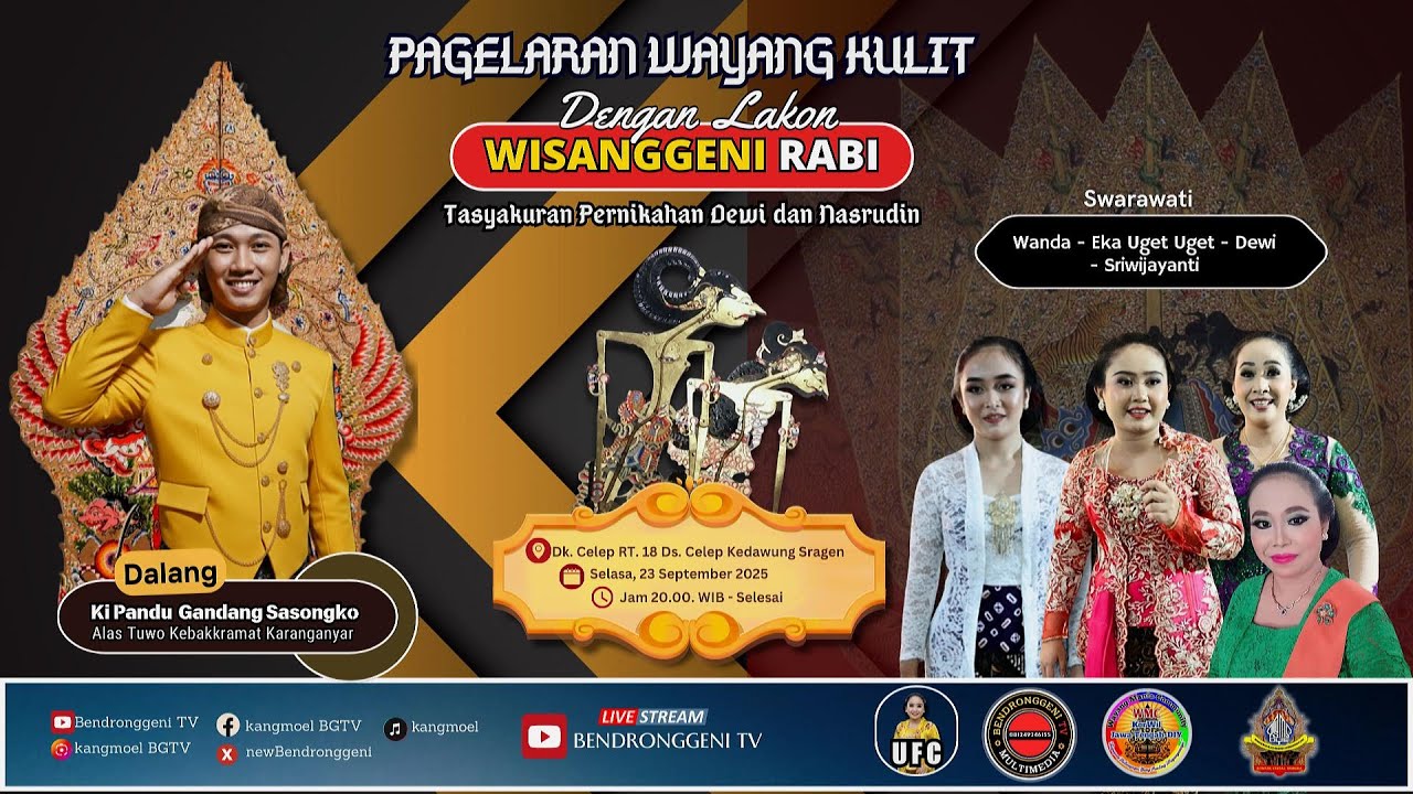 Pagelaran Wayang Kulit Lakon Rabine Wisanggeni Dalang Ki Pandu Gandang Sasongko I BT. Eka Uget Uget